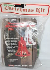 NEW Old Stock Vintage Fibre-Craft Christmas Kit Macramè Mistletoe Bell -G14