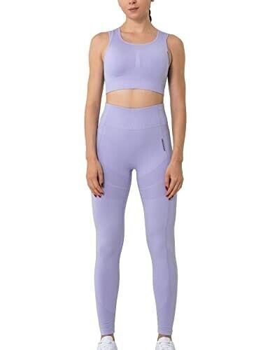 FRESOUGHT 2-teiliges Trainingsset Damen, Maschinen nahtloses Yoga-Outfit Lavendel LRG - Bild 2 von 7