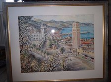 Roland Irolla Tableau SUPERBE aquarelle orientaliste vue de Philippeville