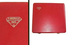 F ANGENIEUX PARIS Telephoto CAMERA Lens Plush Red RED LEATHER COVERED CARRY CASE