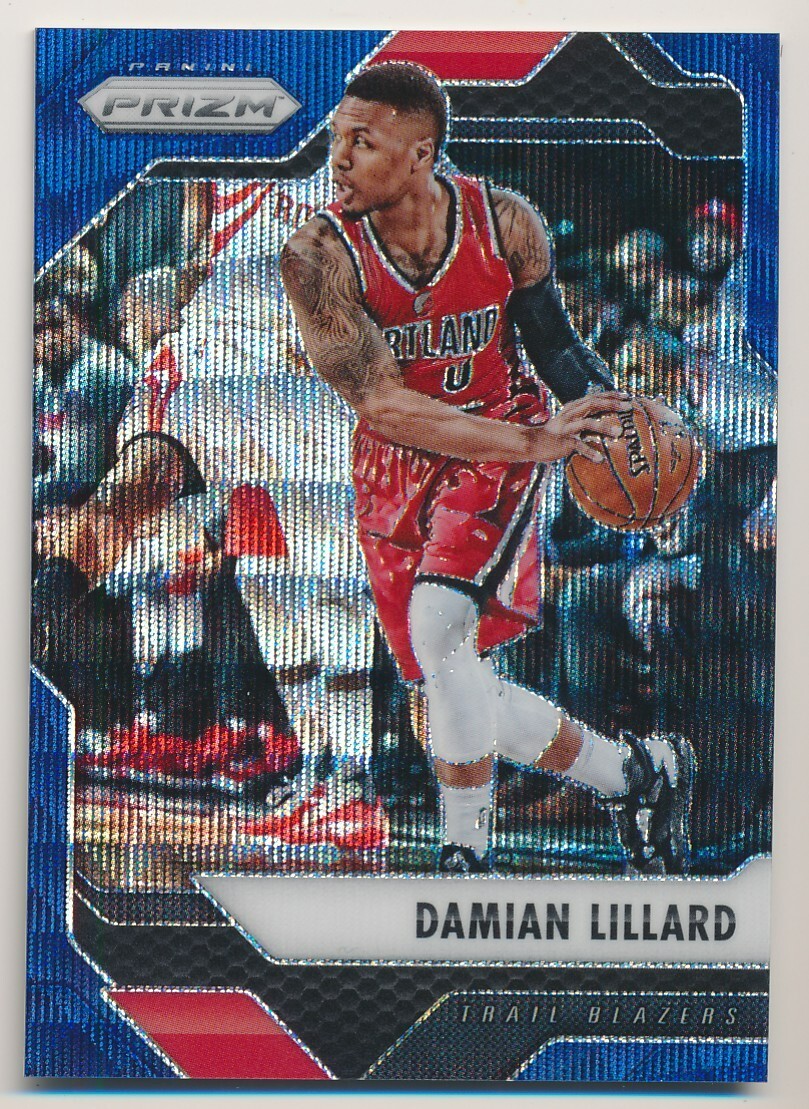 DAMIAN LILLARD #271 2016-17 Panini Prizm BLUE WAVE PRIZM 71/99 TRAIL BLAZERS