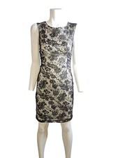 Mango Suit Black Lace Floral Whimsygoth Formal Dress Women XS Sleeveless