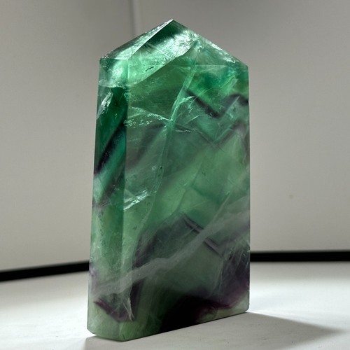 205G Feather Fluorite Point Tower Obelisk Quartz Crystal Healing Reiki - Picture 8 of 12