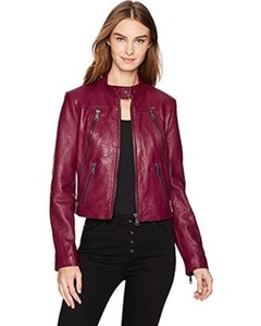 plum biker jacket