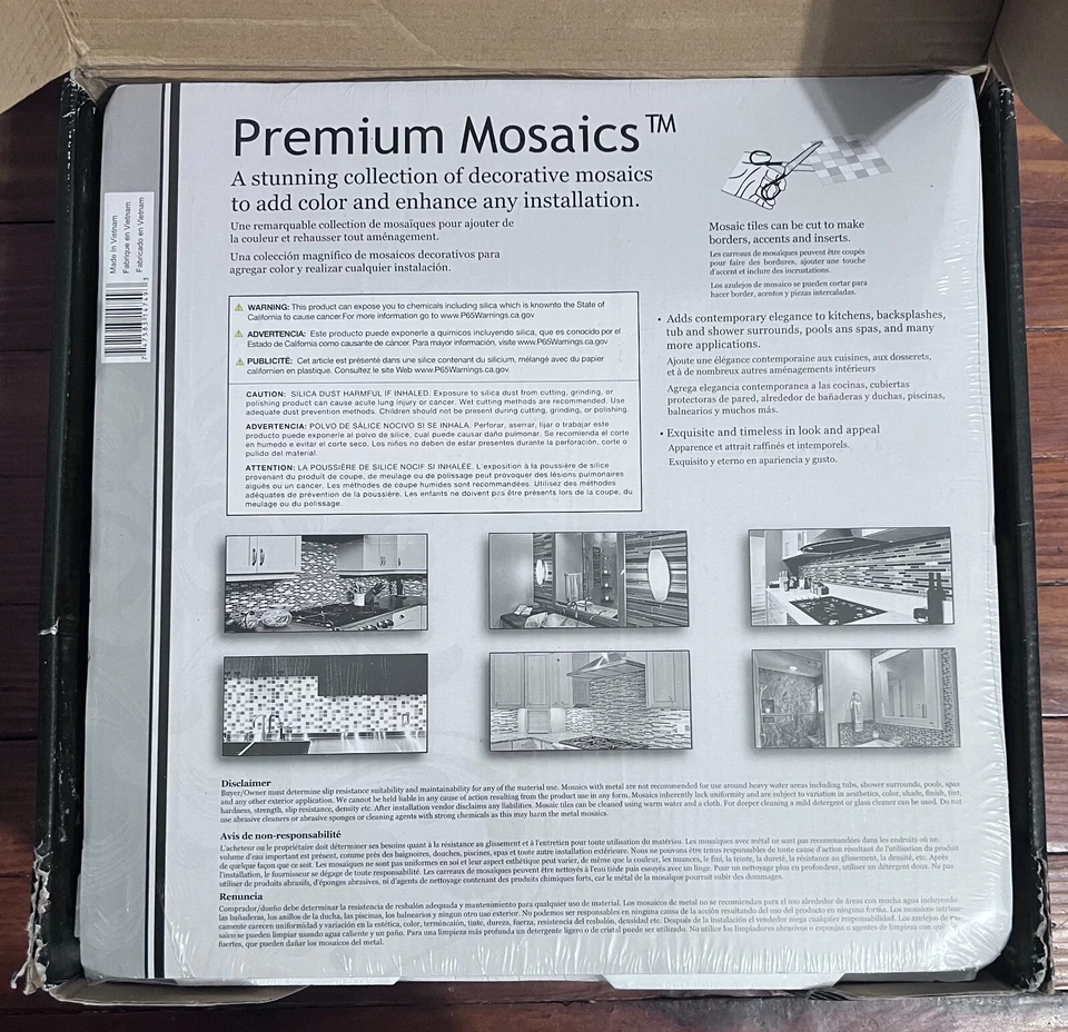 Azulejo de mosaico de mármol pulido MSI Angora patrón geométrico 12" x 12" (10 pies cuadrados/estuche) Foto 3 de 4