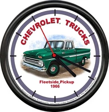 Licensed 1966 Chevy Fleetside Green Pickup Truck General Motors Sign Wall Clock