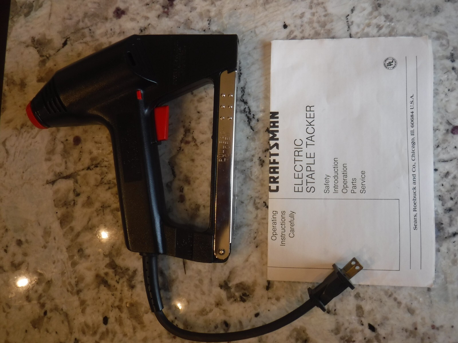Sears Craftsman 968423 Electric Stapler Dual Power Staple Gun with