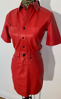 rag bone leather dress & All In One Red Mini Brand New Retail $1095 Size XXS collection-sightseeing-outfit