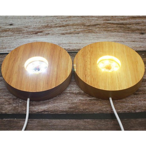 Lampada con base illuminata con base luminosa a LED in legno da 6/10 cm per cris - Foto 5 di 14