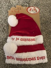 So Adorable My First Christmas Adult Baby Santa Hat Matching Set 0-12 Month