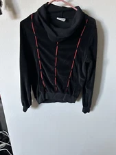 vintage Niki-Lu fuzzy material nlack and red sweater