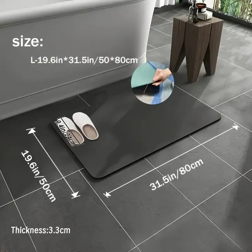 Stone Bath Mat Diatomaceous Earth Shower Mat Non Slip Super Absorbent Quick Dry