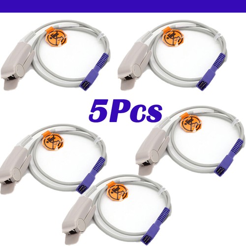 5 Stück Anwendung auf NELLCOR N550 N560 Erwachsene Finger Clip SpO2 Sensor Sonde DB9 Pin 1M - Bild 1 von 11