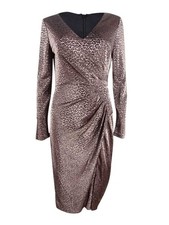 Vince Camuto Women's Metallic Animal Print Stretch Dress Gold-Brown Size 8