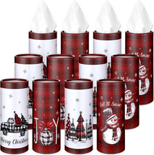 12 Pack Car Tissue Cylinder Holder Bulk with 3 Ply Facial Tissues, round Napkin