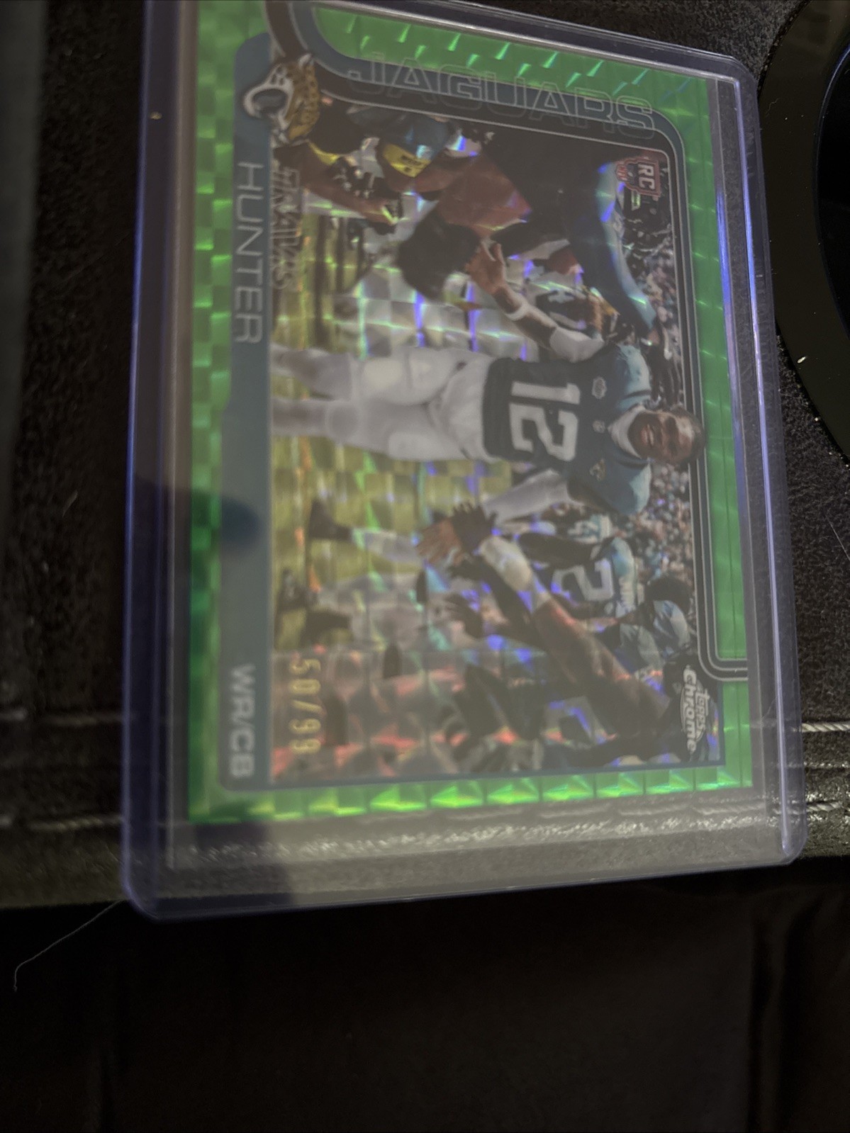 2025 Topps Chrome Football Travis Hunter Image Variation Green Geometric /99
