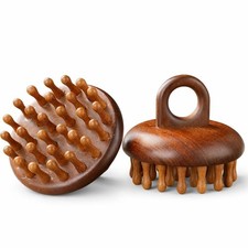 Wooden Scalp Massager Hair Massage Comb for Hair Growth Dandruff Control - 1Pc
