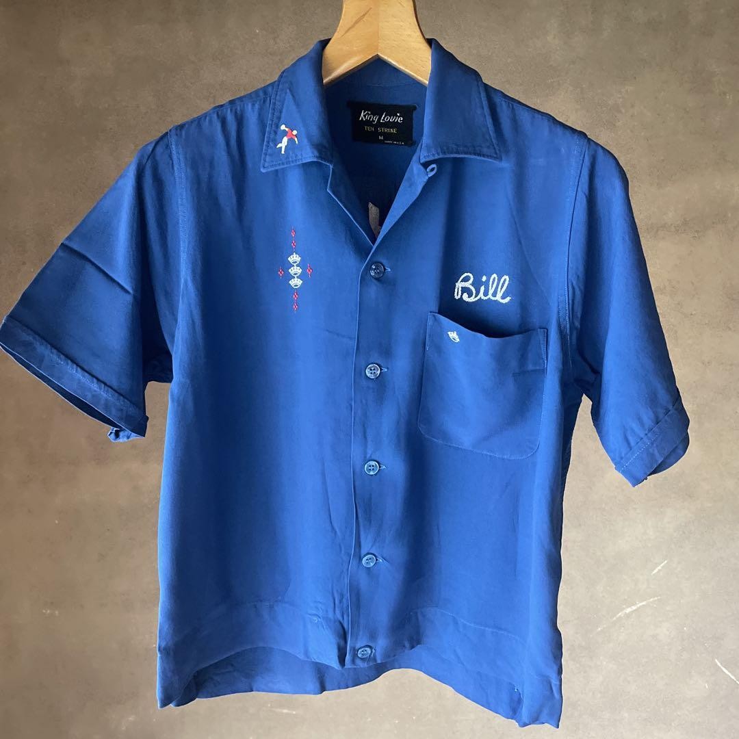 ウェア・シャツ 60's vintage king louie bowling shirt XL Vintage King Louie Bowling Shirt Sz Medium 1960's Blue S/S