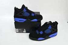 Jordan 4 Retro Black Blue Thunder _ Men's All Size US 7-12