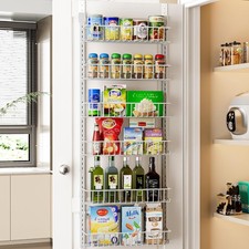 Adjustable Cabinet Door Organizer 6-Tier Hanging Spice Rack Organizer Metal Over