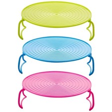  3pcs Microwave Food Racks Microwave Plate Stacker Plastic Multi-Functional