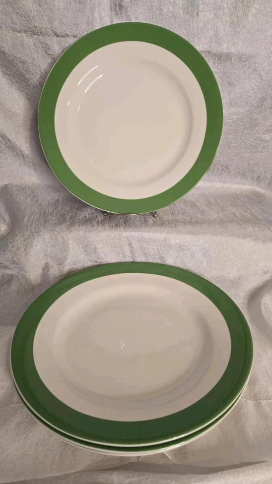 Martha Stewart Collection Macys 11 1/2 pulgadas Juego de platos de cena banda clásica verde... Foto 2 de 4