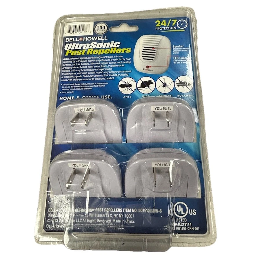 Bell Howell Repelente Ultrasónico de Plagas Paquete de 4 Enchufes con Toma de CA Nuevo Foto 2 de 2