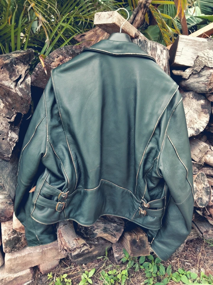 Chaqueta de cuero vintage Indian Motorcycle hecha en Canadá motocicleta años 80 90 Foto 2 de 4