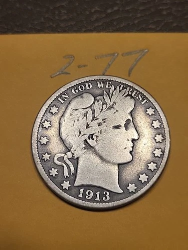 1913 S  Barber Half Dollar VG  Lot2-77