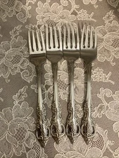 ONEIDA Stainless SSS RENOIR PEMBROOKE Set 4 SALAD FORKS Glossy Flatware