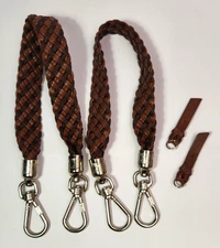 The Sak Purse Shoulder Strap Zipper Pulls Replacement Brown Braided Silver Clips