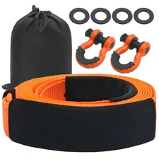 Uimoso 3" x 20' Tow Cable Towing Strap Rope 36000 lbs Emergency Heavy Duty