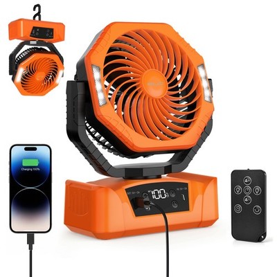 ELZO 20000mAh Camping Ventilator, Wiederaufladbarer Tischventilator