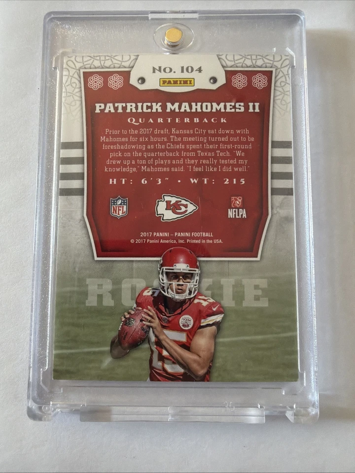 2017 Panini - Rookies Patrick Mahomes II #104 (RC) - Bild 2 von 2