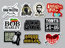Classic Reggae & Ska Sticker Lot (10 Stickers) SET 1 bob marley peter tosh toots