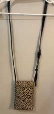 Borsa telefono universale filo leopardato stampa animalier tracolla zip tracolla regolabile