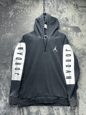 Nike Air Jordan hoodie (XL) White/black/white Sleeve Spellout Some Fading