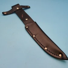 VTG Fixed Blade Fillet Knife Sheath Black Leather Belt Pouch Case 10.75"x 4.75"