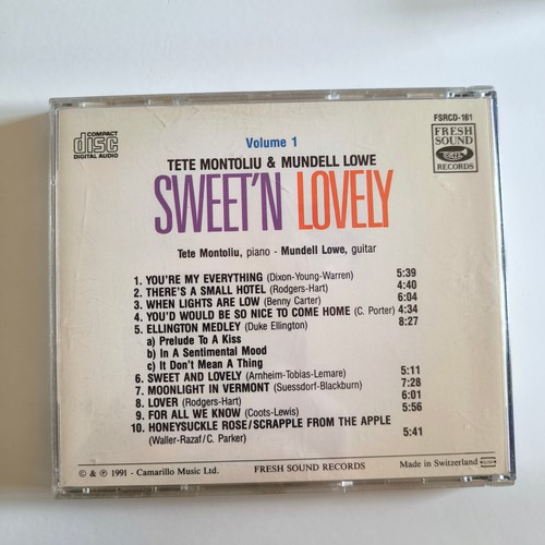 Tete Montoliu & Mundell Lowe - Sweet'n'Lovely Vol. 1, CD Jazz, Fresh Sound - Bild 2 von 2