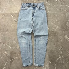 90s Vintage Levis 550 Jeans Womens 9 Long Tapered Leg 28x30 Denim Wash Blue USA