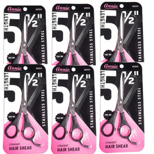 6 Pack Annie 5004 Hair Shears Stainless Steel Barber Scissors 5.5 Inch