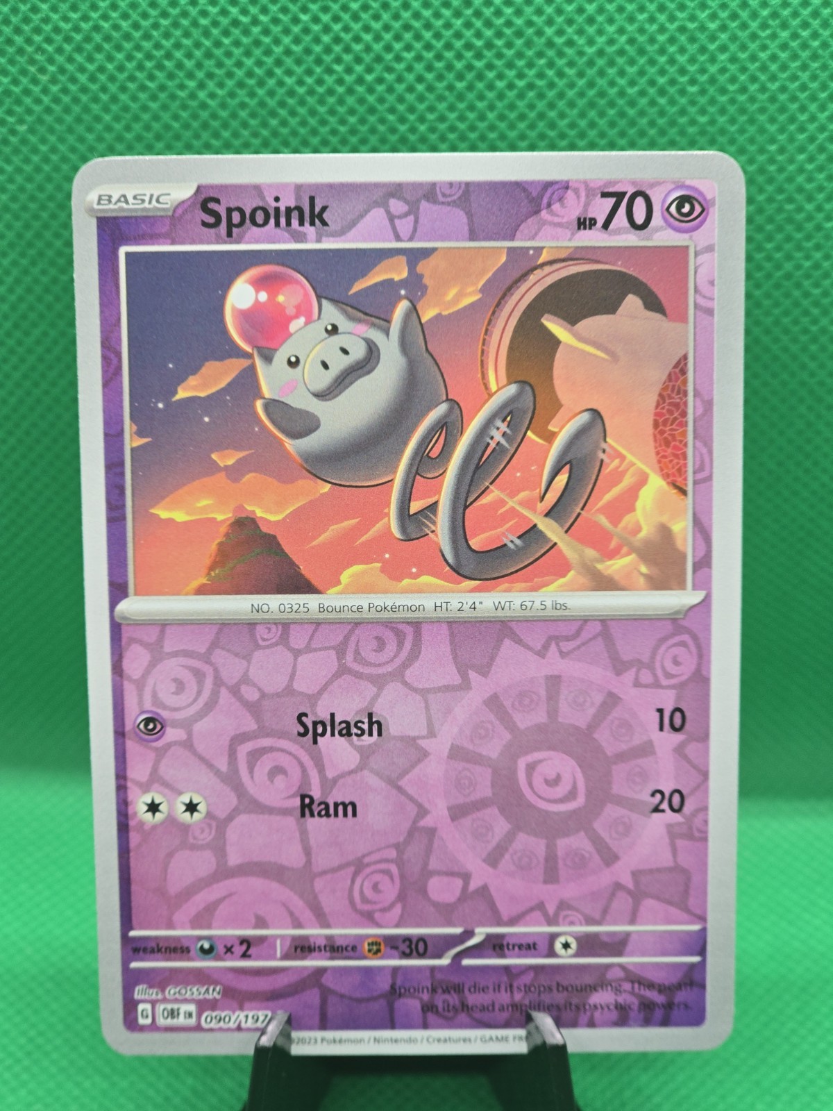 Spoink 90/197 Reverse Holo Obsidian Flames Pokémon TCG