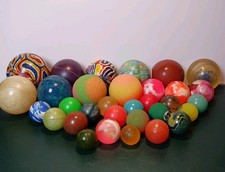 Super Bounce Bouncy Hard Rubber Ball Lot x32 Swirl Solid Multi-color Multi Size