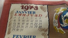 Torchon vaisselle neuf vintage calendrier 1969 - Linge de maison