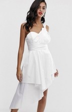 ASOS Design mini white cotton sateen dress US Size 6 NWT