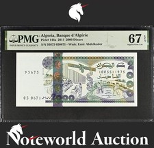 Algeria Banque d Algerie 2000 Dinars 2011 P 144a UNC PMG 67 EPQ 2nd TOP POP