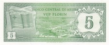 Aruba  5  Florin  1.1.1986  P 1  Series  A  Uncirculated Banknote G 37