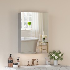 Aluminum Bathroom Mirror Wall Mounted Medicine Cabinet W/ Mirror 24" x 31.9"