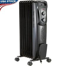 Portable Oil-Filled Radiator Heater Adjustable Heat Quiet ETL Certified Safety