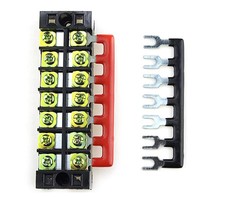 YXQ 8-Postion Jumper Block Terminal Strips,400V 25A Barrier Fork Type Stripe...